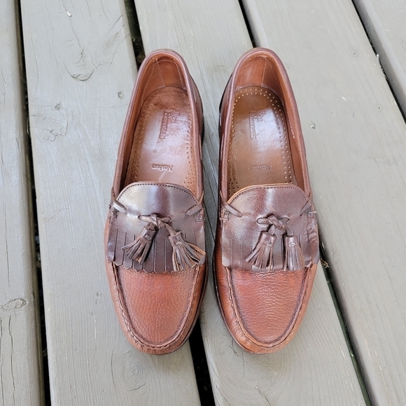 Allen Edmonds Nashua Two Tone Brown Tassel Kiltie Fringe Tassel Loafers Men's 10 - Picture 4 of 8